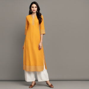 Regular White Kurta with Trouser